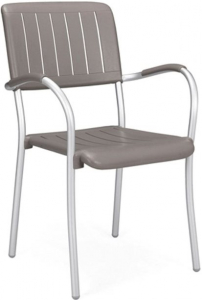 Кресло пластиковое Nardi Musa алюминий, полипропилен тортора, серый Фото 1