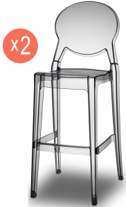 Комплект барных прозрачных стульев Scab Design Igloo Set 2 поликарбонат серый Фото 1
