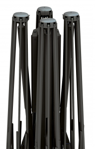 Зонт профессиональный четырехкупольный Scolaro Galaxia Quattro Carbon алюминий, акрил антрацит, белый Фото 9