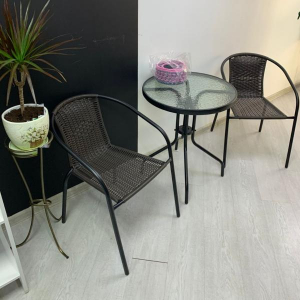 Комплект плетеной мебели Afina Асоль-LR02 сталь, искусственный ротанг, темно-коричневый Фото 2