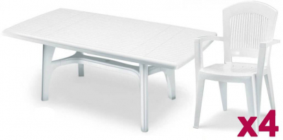 Комплект пластиковой мебели SCAB GIARDINO President 1800 Super Elegant Monobloc пластик белый Фото 2
