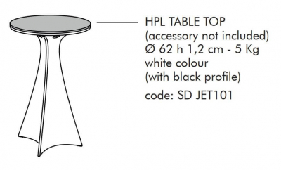 Столешница круглая SLIDE для стола Jet компакт-ламинат HPL белый Фото 2
