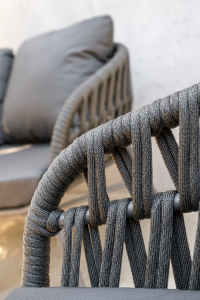 Комплект плетеной мебели Grattoni Tahiti алюминий, роуп, текстилен черный, темно-серый, черный Фото 6
