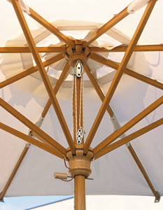 Зонт профессиональный Scolaro Palladio Standard дерево ироко, акрил натуральный, слоновая кость Фото 7
