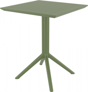 Стол пластиковый складной Siesta Contract Sky Folding Table 60 сталь, пластик оливковый Фото 8