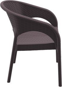 Кресло пластиковое плетеное Siesta Contract Panama стеклопластик коричневый Фото 15