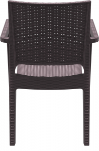 Кресло пластиковое плетеное Siesta Contract Ibiza стеклопластик коричневый Фото 14