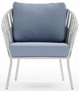 Кресло плетеное с подушками Aurica Бора-Бора алюминий, роуп, акрил голубой Фото 3