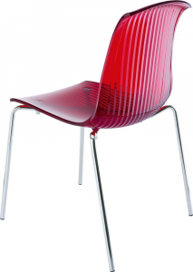 Комплект прозрачных стульев Siesta Contract Allegra Set 4 сталь, поликарбонат красный Фото 14