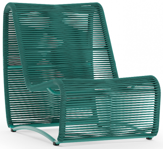 Кресло-шезлонг с пуфом Aurica Бали алюминий, роуп зеленый Фото 4