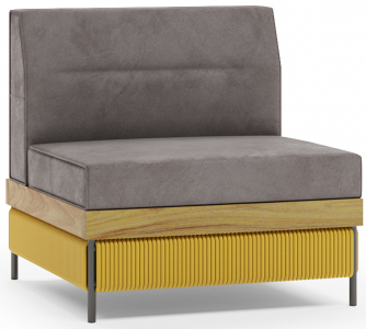 Комплект модульной мебели Aurica Готланд алюминий, нержавеющая сталь, акация, роуп, ткань натуральный, желтый, серый Фото 4