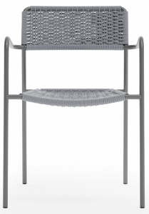 Кресло плетеное Aurica Эланд нержавеющая сталь, роуп серый Фото 4