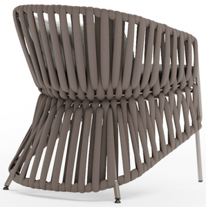 Кресло плетеное с подушками Aurica Леба алюминий, нержавеющая сталь, роуп, акрил коричневый, бежевый Фото 4
