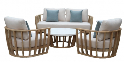 Комплект деревянной мебели Tagliamento Woodland эвкалипт, олефин, искусственный камень натуральный, бежевый Фото 15