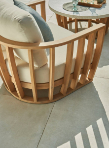 Комплект деревянной мебели Tagliamento Woodland эвкалипт, олефин, искусственный камень натуральный, бежевый Фото 35