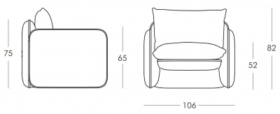 Кресло пластиковое с подушками SLIDE Mara Masai Standard биополиэтилен, ткань Фото 2