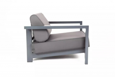 Кресло металлическое с подушками 4SIS Гранада алюминий, ткань темно-серый Фото 2