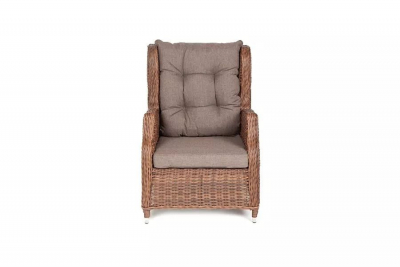 Кресло плетеное раскладное 4SIS Форио алюминий, искусственный ротанг, ткань коричневый Фото 2
