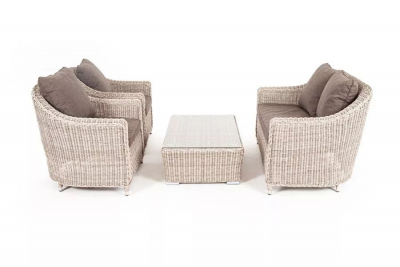 Комплект плетеной лаунж мебели 4SIS Кон Панна алюминий, искусственный ротанг, ткань бежевый Фото 2