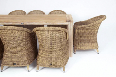 Комплект обеденной мебели 4SIS Арбаро С тик, алюминий, искусственный ротанг, ткань соломенный Фото 3
