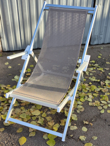 Кресло-шезлонг текстиленовое складное Magnani Sdraio алюминий, текстилен серебристый, серо-коричневый Фото 10