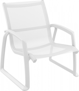 Кресло пластиковое Siesta Contract Pacific Lounge стеклопластик, текстилен белый Фото 1