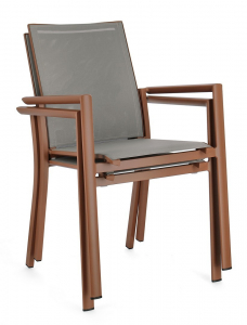 Кресло текстиленовое Garden Relax Konnor алюминий, текстилен терракотовый, темно-серый Фото 5