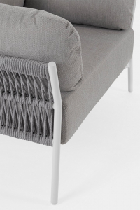Кресло плетеное с подушками Garden Relax Pardis алюминий, роуп, олефин белый, серый Фото 8