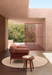 Столик металлический кофейный Garden Relax Spyro алюминий розово-красный Фото 3