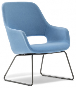 Кресло мягкое на полозьях PEDRALI Babila Comfort сталь, ткань Фото 1