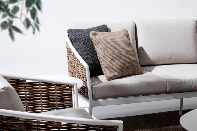 Комплект плетеной мебели Garden Relax Maribela алюминий, искусственный ротанг, ткань белый, бежевый Фото 6