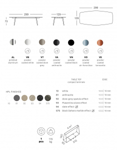 Стол ламинированный Scab Design Squid алюминий, металл, компакт-ламинат HPL черный, тортора шпатель Фото 2