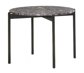 Столик кофейный PEDRALI Blume алюминий, сталь, искусственный камень черный, темно-красный мрамор Фото 1