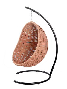 Кресло плетеное подвесное DW Cocoon сталь, искусственный ротанг, полиэстер светло-розовый Фото 7