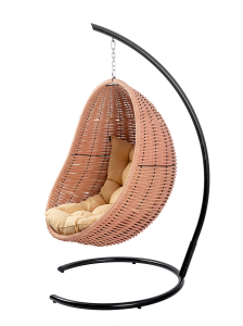Кресло плетеное подвесное DW Cocoon сталь, искусственный ротанг, полиэстер светло-розовый Фото 10