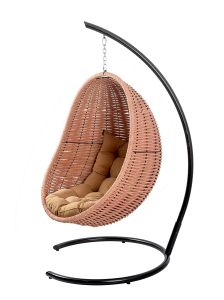 Кресло плетеное подвесное DW Cocoon сталь, искусственный ротанг, полиэстер светло-розовый Фото 11