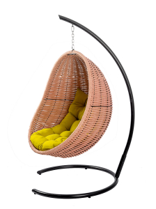 Кресло плетеное подвесное DW Cocoon сталь, искусственный ротанг, полиэстер светло-розовый Фото 12
