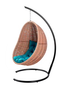 Кресло плетеное подвесное DW Cocoon сталь, искусственный ротанг, полиэстер светло-розовый Фото 13