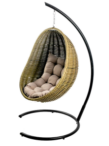 Кресло плетеное подвесное DW Cocoon сталь, искусственный ротанг, полиэстер темно-зеленый Фото 11