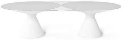Стол пластиковый со стеклом светящийся SLIDE Ed II Lighting полиэтилен, закаленное стекло белый Фото 1