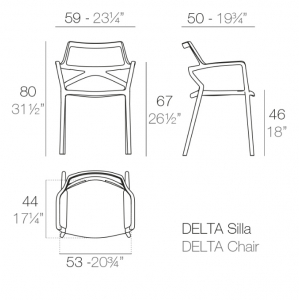 Кресло пластиковое Vondom Delta Basic полипропилен, стекловолокно слоновая кость Фото 2