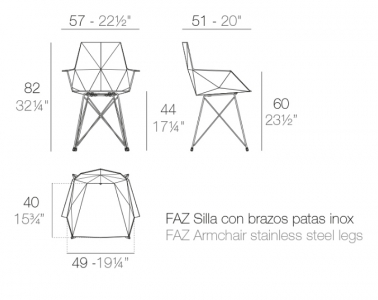 Кресло пластиковое Vondom Faz Basic сталь, полипропилен слоновая кость Фото 2