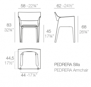 Кресло пластиковое Vondom Pedrera Basic полипропилен, стекловолокно черный Фото 2