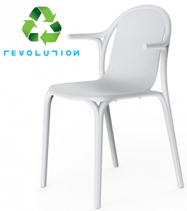 Кресло пластиковое Vondom Brooklyn Revolution переработанный полипропилен белый Milos Фото 1
