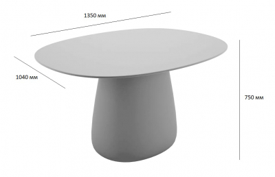 Стол обеденный ламинированный Qeeboo Cobble 135 полиэтилен, компакт-ламинат HPL теплый белый Фото 2