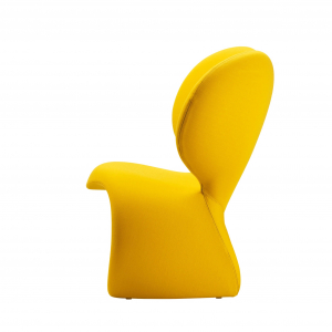 Кресло лаунж с обивкой Qeeboo Don't F**k With The Mouse сталь, пенополиуретан, ткань желтый Фото 5