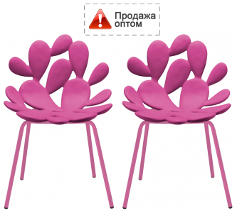 Комплект пластиковых стульев Qeeboo Filicudi Set 2 металл, полиэтилен ярко-розовый Фото 1