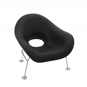 Кресло лаунж пластиковое Qeeboo Pupa Chrome Base IN металл, полиэтилен хром, черный Фото 5