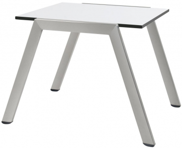 Столик металлический приставной PAPATYA Zen Side Table сталь, компакт-ламинат HPL белый Фото 1