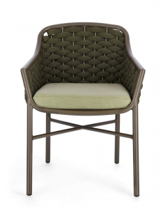 Кресло плетеное с подушкой Garden Relax Everly алюминий, роуп, олефин коричневый, зеленый, оливковый Фото 2